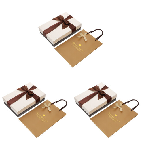 3Sets Geschenkverpackung Beige, Papierbox Für Valentinstag 2