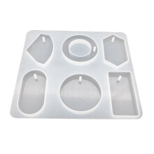 2Stk Silikon Gussform Anhänger Weiß Mit Aufhängeloch Für Schmuck DIY
