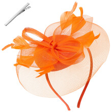 5Stk Eleganter Orange Gauze Fascinator Haarkleid Damen Fest Hochzeit