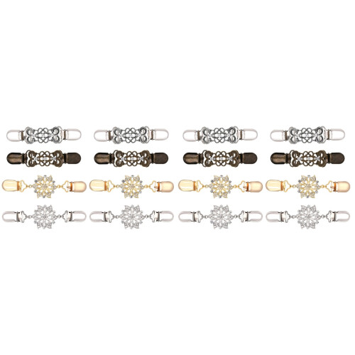 8Stk Clips Alloy Bunt Rückseitig Für Kleider, Pullover, Blusen 2