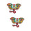 2Ud Broches De Esmaltados Con Vintage Y 7