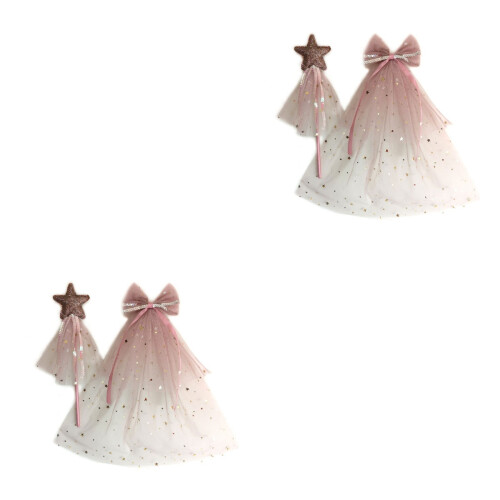 2Ud Doble Capa Rosa Para Niñas, Material Cómodo Y Accesorio Party 2