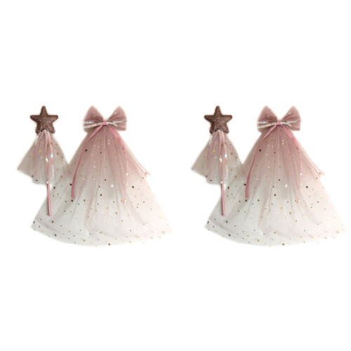 2Ud Doble Capa Rosa Para Niñas, Material Cómodo Y Accesorio Party 1