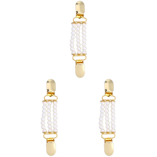 3Stk Imitationsperlen Pulloverclip, Stilvolle Kettenclips Für Damen 1