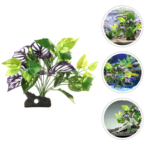 Planta Decorativa Morada De PU Para Acuarios 1