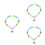 3Ud Collar Para Niñas Con Chunky Multicolor Y Colgante 6