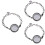 3Ud Locket Negras De Aleación Y Para Mujer 6