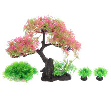 2Jgo Kit De Decoración Roja Para Paisaje De Acuario Y Peceras