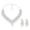 3Pièces Parure Et Boucles D'oreilles Argentées 10