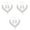 3Pièces Parure Et Boucles D'oreilles Argentées 3