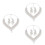 3Pièces Parure Et Boucles D'oreilles Argentées 6