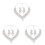 3Pièces Parure Et Boucles D'oreilles Argentées 2