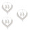 3Pièces Parure Et Boucles D'oreilles Argentées 7