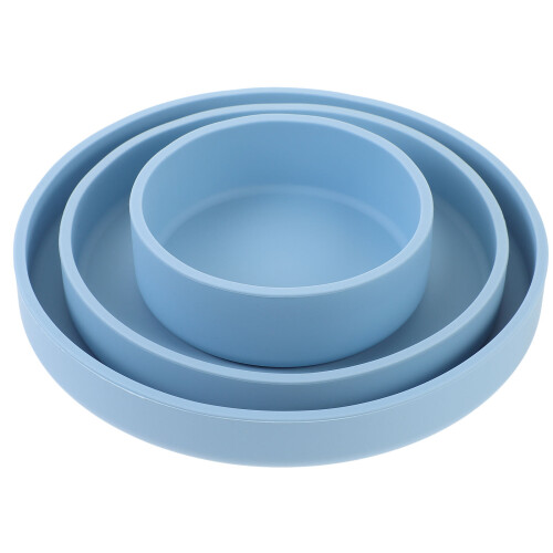 3Pièces Assiettes Bébé Silicone Anti-Choc Pour Repas À 2