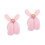 2Pz Morbidi Paraorecchie Invernali Rosa Con Orecchie Coniglio Plush 5