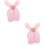 2Pz Morbidi Paraorecchie Invernali Rosa Con Orecchie Coniglio Plush 7