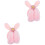 2Pz Morbidi Paraorecchie Invernali Rosa Con Orecchie Coniglio Plush 4