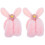 2Pz Morbidi Paraorecchie Invernali Rosa Con Orecchie Coniglio Plush 3