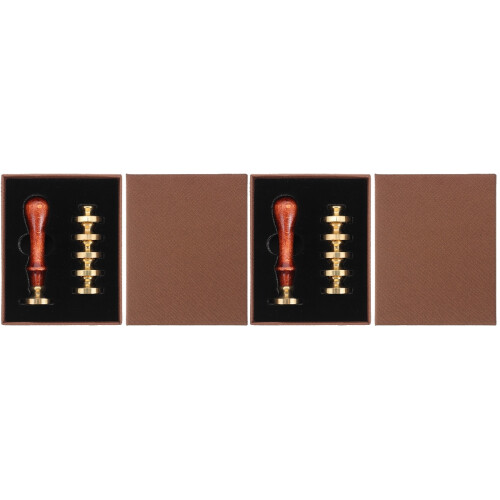 2Ensembles Tampons Sceau De Cire DIY Marron Traditionnel 1