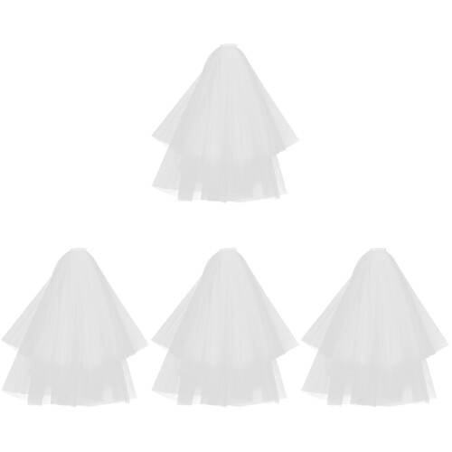 4Pièces Voiles Blancs Accessoires Coiffure Fins 1