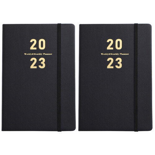 2Pz Notepad Pianificatore Nero Ufficio E Studio Accademico 1