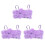 3Pz Crop Top Viola Maniche in Poliestere 3
