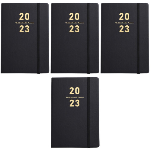 4Pz Notepad A5 Nero Per Studenti Planner Accademico 2022-2023 2