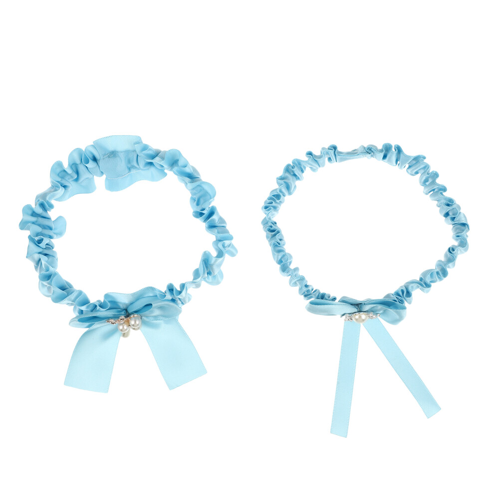 6Pz Giarrettiera Sposa In Tessuto Con Per Cerimonia-image