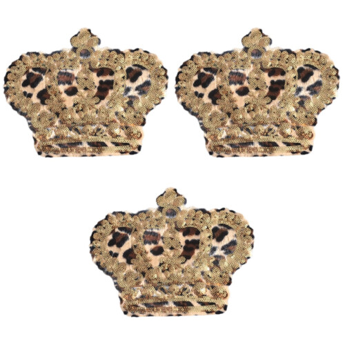 3Pz Patch Cuciti Leopardata Marrone Chiaro Per E Borse 2