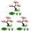 3Set Piante Rosa Per Decor Albero 3