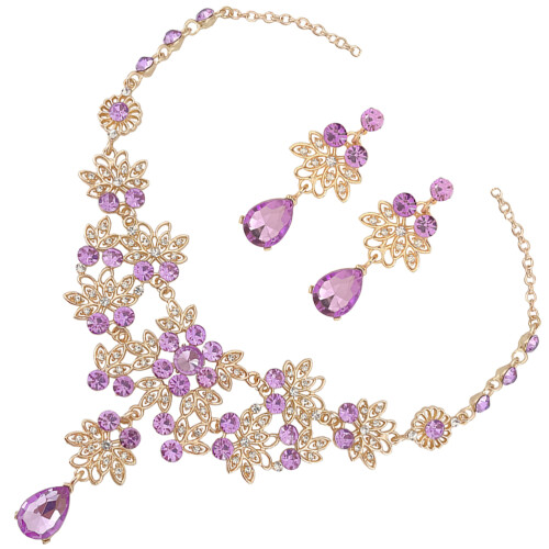 2Set Viola Matrimonio Collana E Pendente Sposa