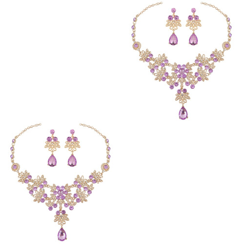 2Set Viola Matrimonio Collana E Pendente Sposa 2