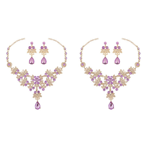2Set Viola Matrimonio Collana E Pendente Sposa 1