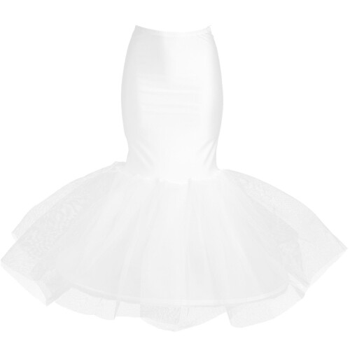 3St Wit Mermaid Bruidssrok Tutu Elastisch Feestlijk Gebruik