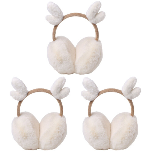 3St Winter Oorkappen Knuffelig Wit Outdoor 2