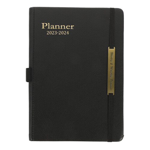 1Zest Wygodny Planner Codzienny Czarny Książka Notatnik Z Materiału PU