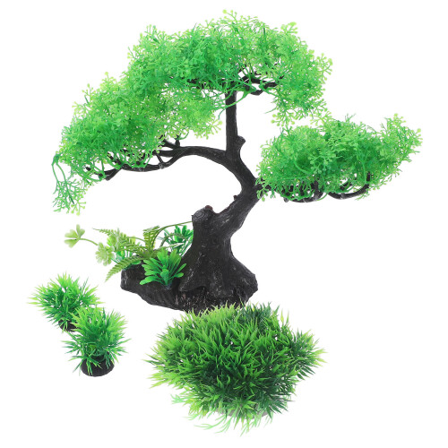 1Conjunto Decoração De Plantas De ABS Verde Para 2