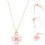 4Stk Halskette Kirschblumen Design Pink Legierung Schmuck 11