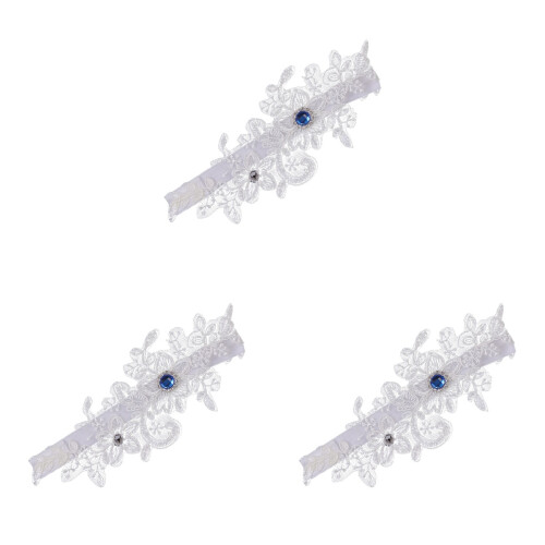 3Stk Gürtel Weiß Spitzenband 1