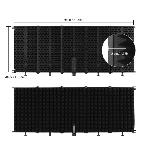 Folding Mic Isolation Panel with Noise Reduction for Streaming & Studio 1