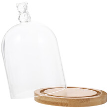 2Stk Transparente Glasblumenhaube, Holzfuß, Langlebig Und