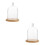 2Stk Transparente Glasblumenhaube, Holzfuß, Langlebig Und 8