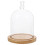 2Stk Transparente Glasblumenhaube, Holzfuß, Langlebig Und 9