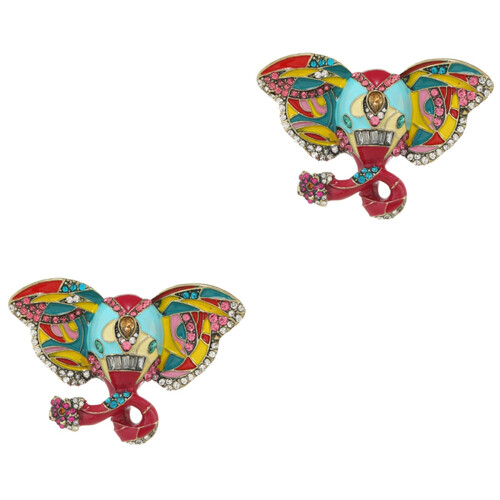 2St Vintage Olifantenbroche in Met En 2