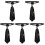 5St Polyester Necktie Pre-Gestrikt Zwart Formele Gelegenheid 2