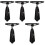 5St Polyester Necktie Pre-Gestrikt Zwart Formele Gelegenheid 3