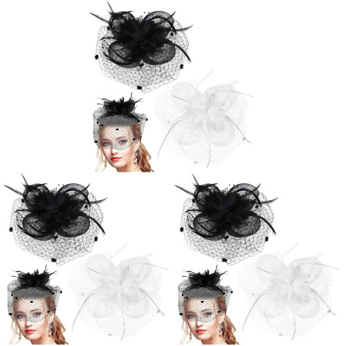 6St Multifunctionele Dames Fascinator Clip Bruids- En Feestmode 1