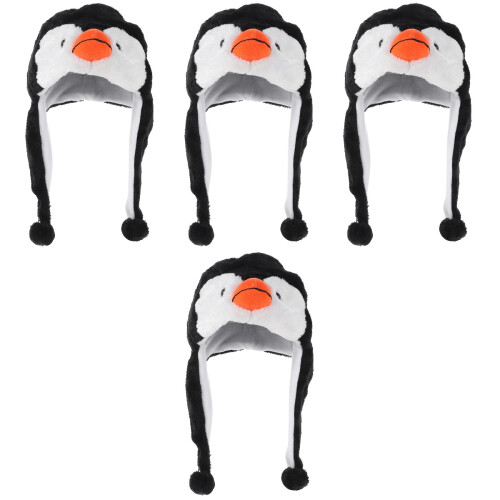 4St Schattige Pluchen Pinguïn Kinderen Elastische Feesthoed 2