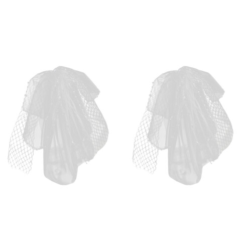 2St Bruiloft Hoofdband Wit Net Bruid Vintage Hoofdaccessoire 2