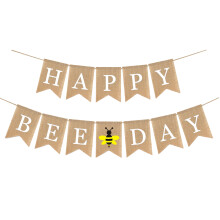 3Stk Wiederverwendbare Jute Wimpelkette Day Banner Für Sommerfeste